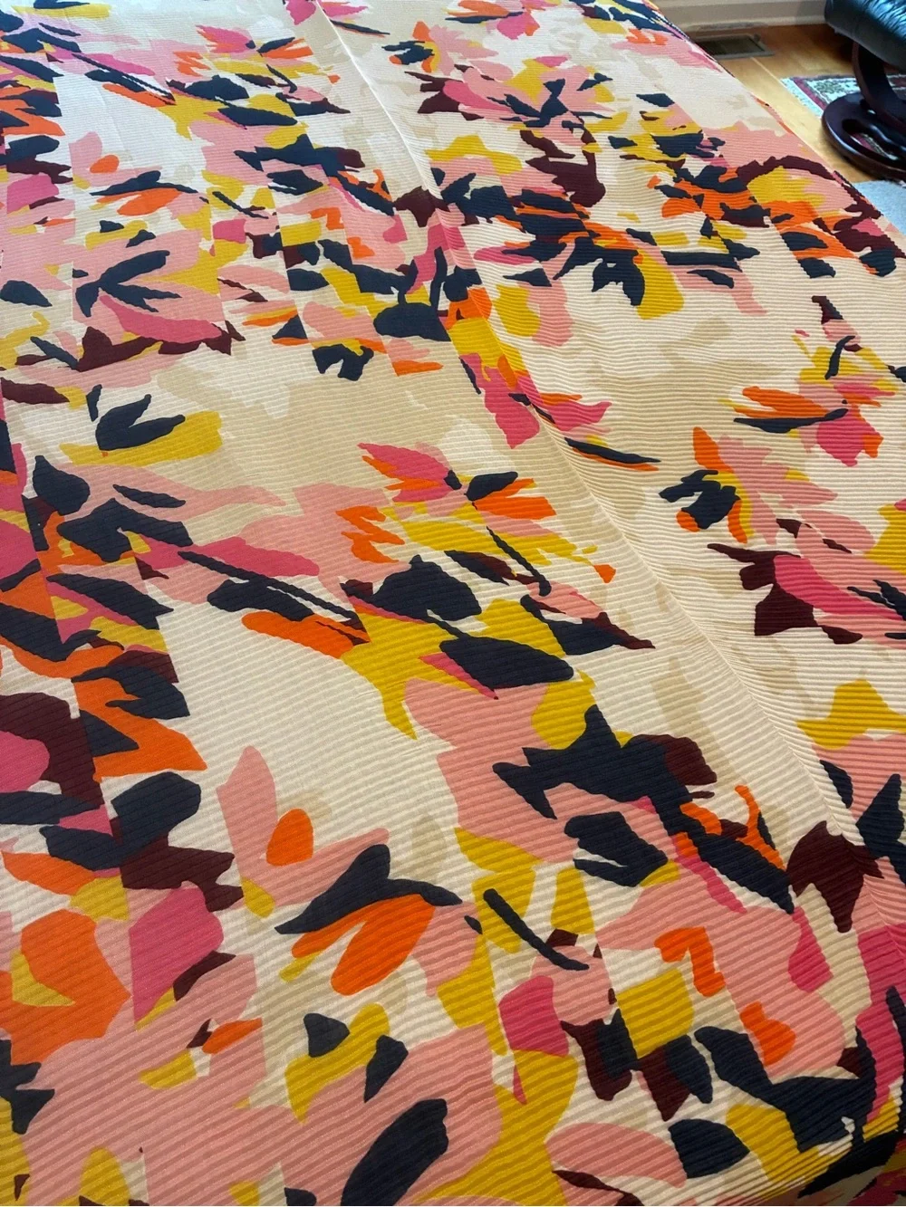 NWT John Lewis Vibrant Floral Scarf - Pink, Orange, Yellow & Navy 73 x 38 inches